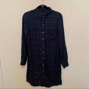 Banana Republic tartan plaid shirt dress